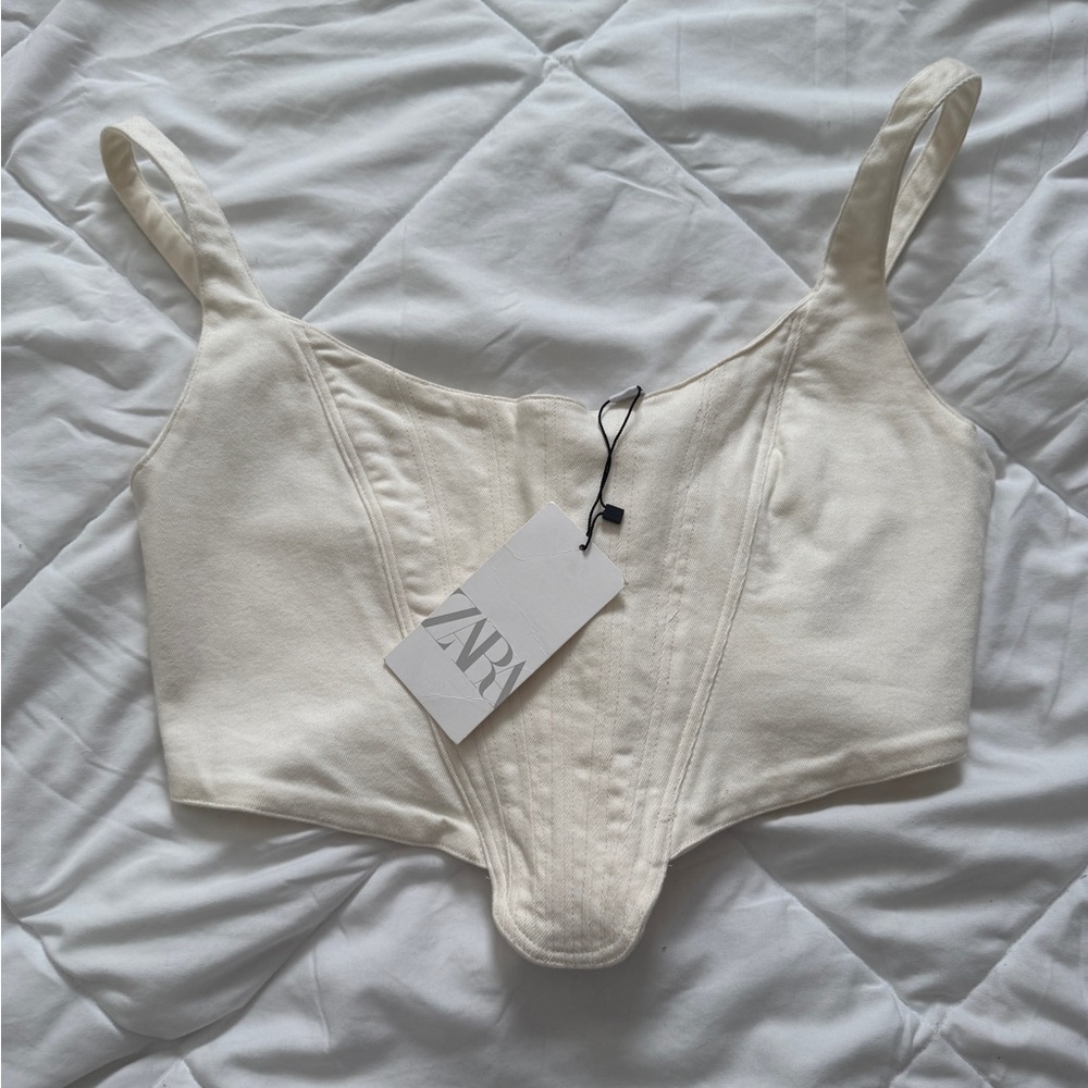 Zara Women's Cream Bra Top